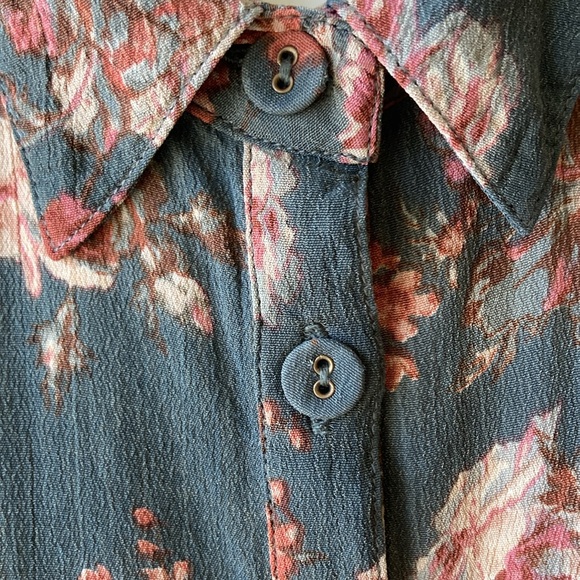 April Cornell soft floral rayon shirtwaist dress with waist tie Small - Picture 10 of 15